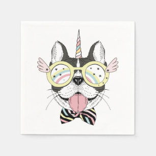 Serviette En Papier Licorne de bouledogue français