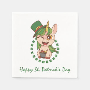 Serviette En Papier Licorne de la Saint-Patrick