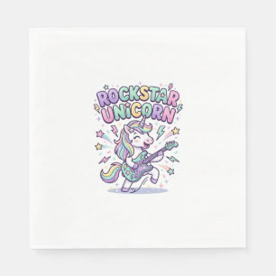 Serviette En Papier Licorne Rockstar Licorne Charmant Vêtement Graphiq