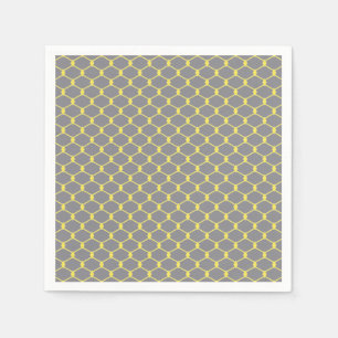 Serviette En Papier Lien de chaîne gris et jaune moderne et tendance