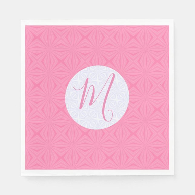 Serviette En Papier Light Pink Squiggly Squares Personalized Party (Devant)