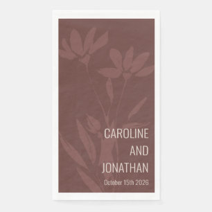 Serviette En Papier Ligne artistique florale en terre cuite moderne po