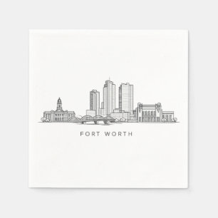 Serviette En Papier Ligne artistique minimaliste de la skyline de Fort