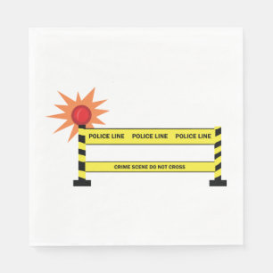 Serviette En Papier Ligne de police Scène de crime Ne pas traverser