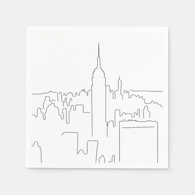 Serviette En Papier Ligne minimale de New York (Devant)