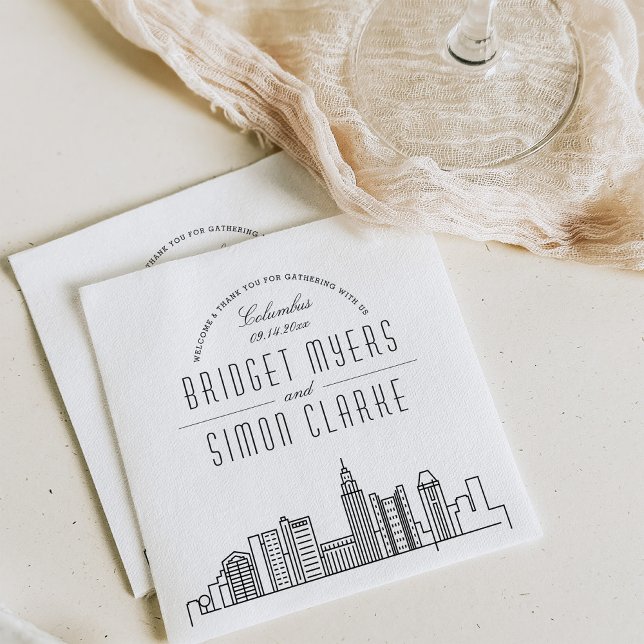 Serviette En Papier Ligne Skyline Columbus Deco | Mariage, événement N (Créateur téléchargé)