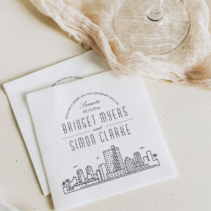 Serviette En Papier Ligne Skyline Sarasota Deco Mariage Événement Na