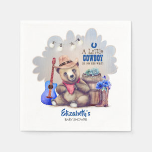 Serviette En Papier Lil Cowboy Bear Pays Baby shower