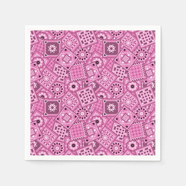 Serviette En Papier Lil' Cowgirl Baby shower rose Bandanna Napkins (Devant)