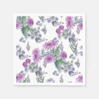 Serviette En Papier Lilac chrysanthemum , watercolor