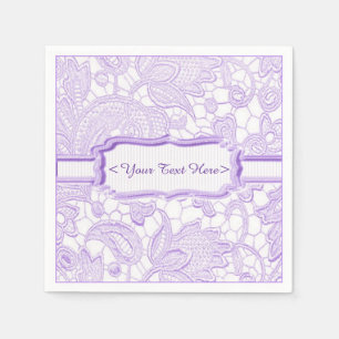 Serviette En Papier Lilac dentelle élégante violet serviettes personna