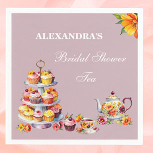 Serviette En Papier Lilac Floral Tea Party Fête des mariées