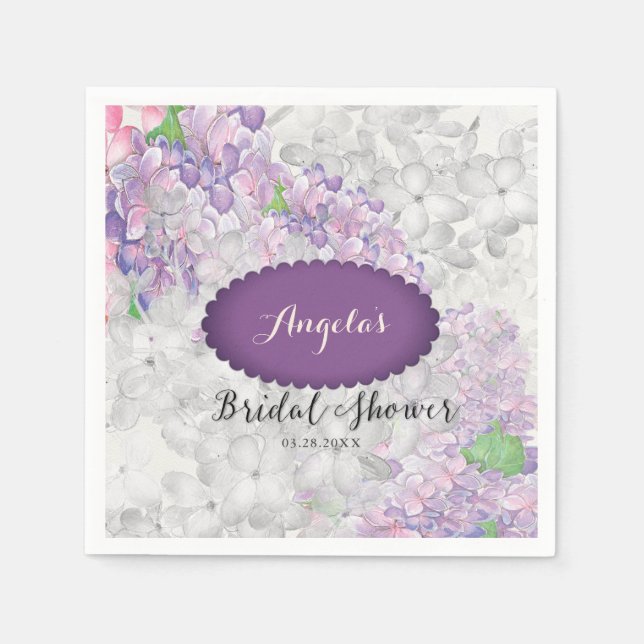 Serviette En Papier Lilac Loveliness Scallopet Violet (Devant)