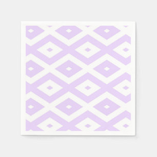 Serviette En Papier Lilac motif de diamants violet et blanc