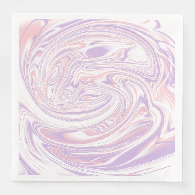 Serviette En Papier Lilac rose Moderne Abstrait en marbre liquide (Devant)