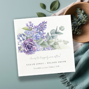 Serviette En Papier Lilac Succulent Eucalyptus Botanical Bunch Mariage