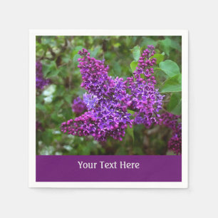 Serviette En Papier Lilacs mauve de printemps personnalisée