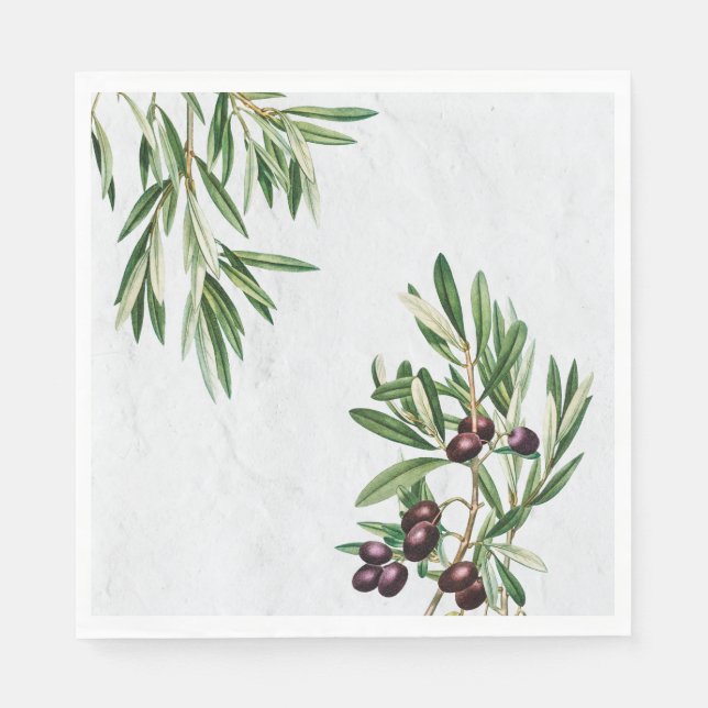 Serviette En Papier L'île méditerranéenne grecque Feuille d'olive (Devant)