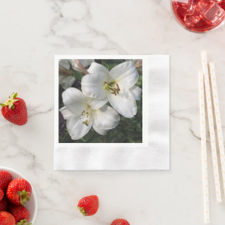 Serviette En Papier Lilies blanches