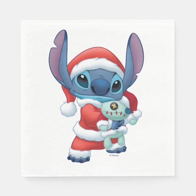 Serviette En Papier Lilo & Stitch | Santa Claus Stitch (Devant)