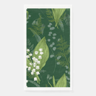 Serviette En Papier Lily de Vallée avec des fougères    Vert Foncé