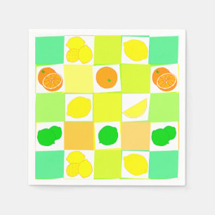 Serviette En Papier Lime de citron et oranges Motif de fruits d'agrume