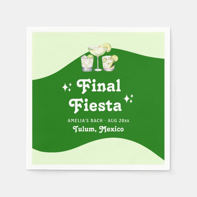 Serviette En Papier Lime Green Citrus Final Fiesta Bachelorte (Devant)