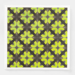 Serviette En Papier Lime Green et noir Moderne Hipster Motif