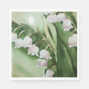 SERVIETTE EN PAPIER LIMITE ROMANTIQUE DE LA FLEURS DE LA VALLÉE