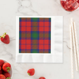 Serviette En Papier Lindsay tartan rouge vert plaid