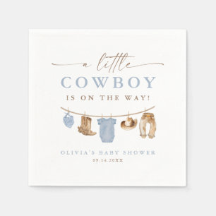 Serviette En Papier Linge de bébé bleu Little Cowboy Baby Shower