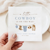 Linge de bébé bleu Little Cowboy Baby Shower