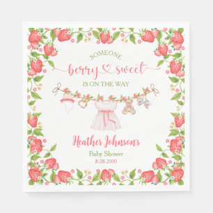 Serviette En Papier Linge de bébé sucré aux fraises Baby Shower 