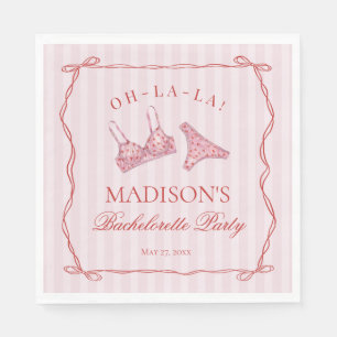 Serviette En Papier Lingerie rose et rouge à coeur pour enterrement de