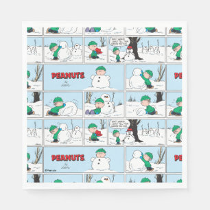 Serviette En Papier Linus Construit Un Snowman