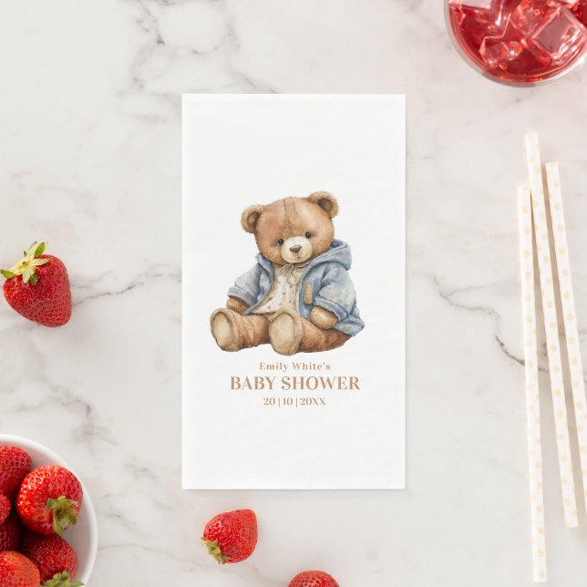 Serviette En Papier L'Invitation Baby shower De L'Ours En Teddy Peut A (En situation)
