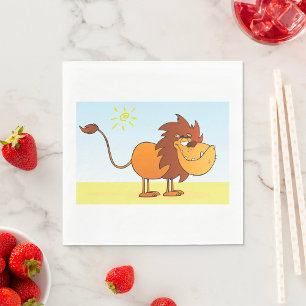 Serviette En Papier Lion caricature