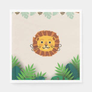 Serviette En Papier lion d'anniversaire de la jungle