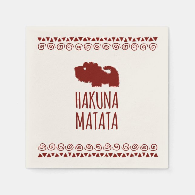 Serviette En Papier Lion de Hakuna Matata (Devant)