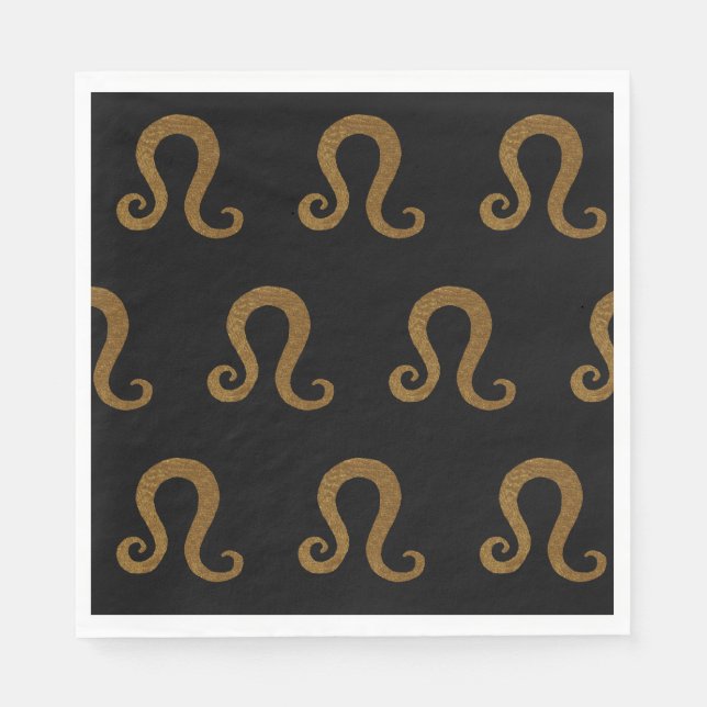 Serviette En Papier Lion Golden Zodiac Astrologie Sign Custom (Devant)