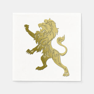 Serviette En Papier Lion royal doré