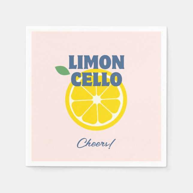 Serviette En Papier Liqueur Pastel Rose Limoncello fait maison (Devant)