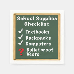 Serviette En Papier Liste de contrôle des fournitures scolaires
