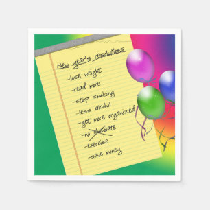 Serviette En Papier Liste des résolutions du Nouvel An