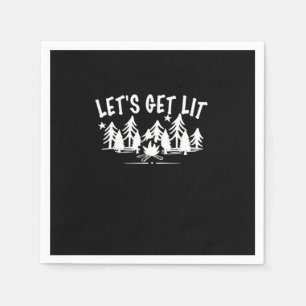 Serviette En Papier Lit - Citation de camping - Texte blanc classique