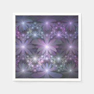 Serviette En Papier Lit de fleurs tendance brillant art fractal abstra