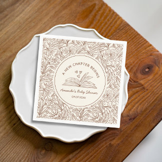 Serviette En Papier Literary Book Baby Shower A New Chapter Begins  