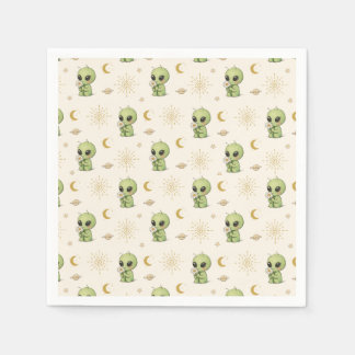 Serviette En Papier Little Alien Smells Flower for First Time