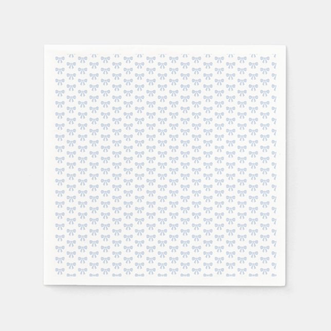 Serviette En Papier Little Blue Bow Baby shower garçon Anniversaire (Devant)