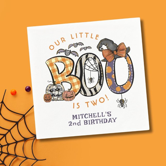 Serviette En Papier Little Boo est deux Halloween 2e Anniversaire (Créateur téléchargé)